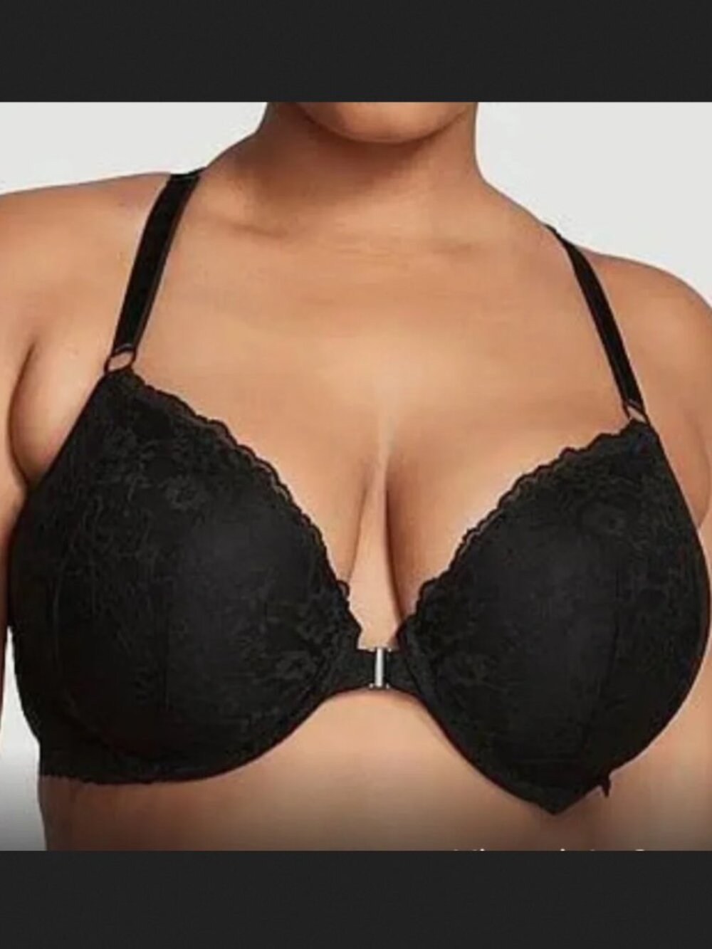 Victoria’s Secret Sexy Tee Posey Lace Front-Close Bra Black
